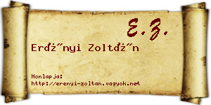 Erényi Zoltán névjegykártya